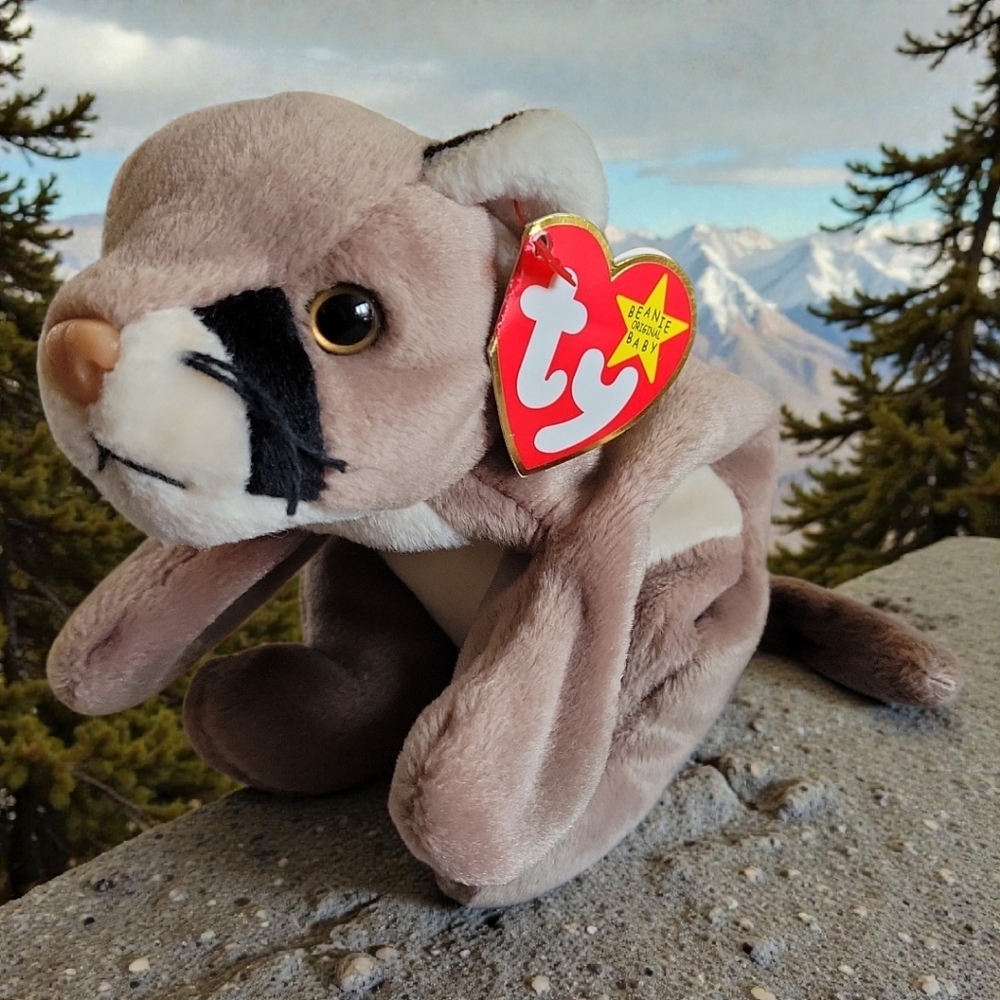 Vtg 98 TY Beanie Baby Babies CANYON Cougar Mountain Lion PE Pellets TAG ERRORS